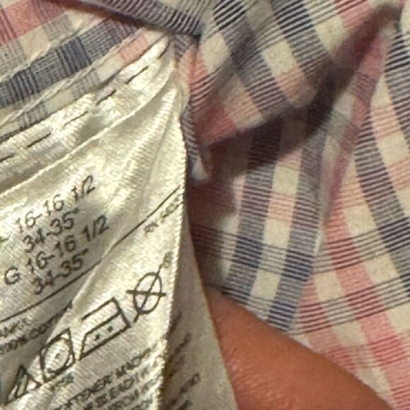 Bundle BANANA REPUBLIC LOT 2 Men Large Blue and pinkish red blue plaid Shirt - Picture 11 of 13